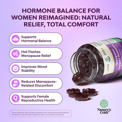 Natures Craft Womens Menopause Gummies with Dong Quai & Ashwagandha – 60 Count (3 Pack)