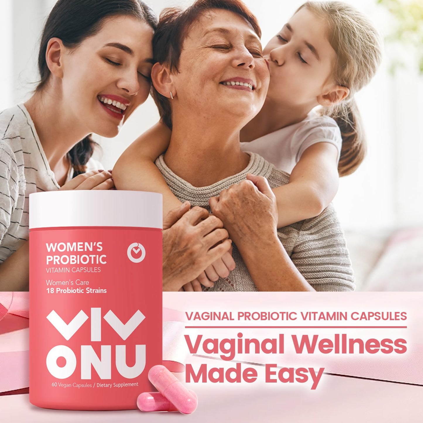 VivoNu Women's Probiotic Blend | 60 Billion CFUs, 18 Strains for Digestive, Immune & Vaginal Health
