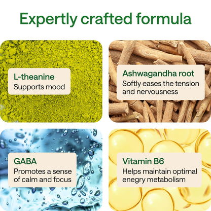 WONDER FAMILY Ashwagandha Complex 96,000mg with GABA, L-Theanine & B6 – Calm, Focus & Mood Support – 240 Capsules (Non-GMO, Gluten-Free) – 4 Pack