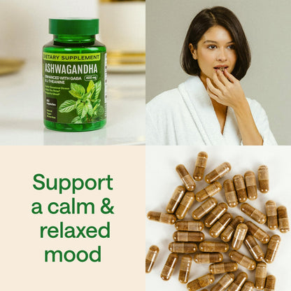 WONDER FAMILY Ashwagandha Complex 96,000mg with GABA, L-Theanine & B6 – Calm, Focus & Mood Support – 240 Capsules (Non-GMO, Gluten-Free) – 4 Pack