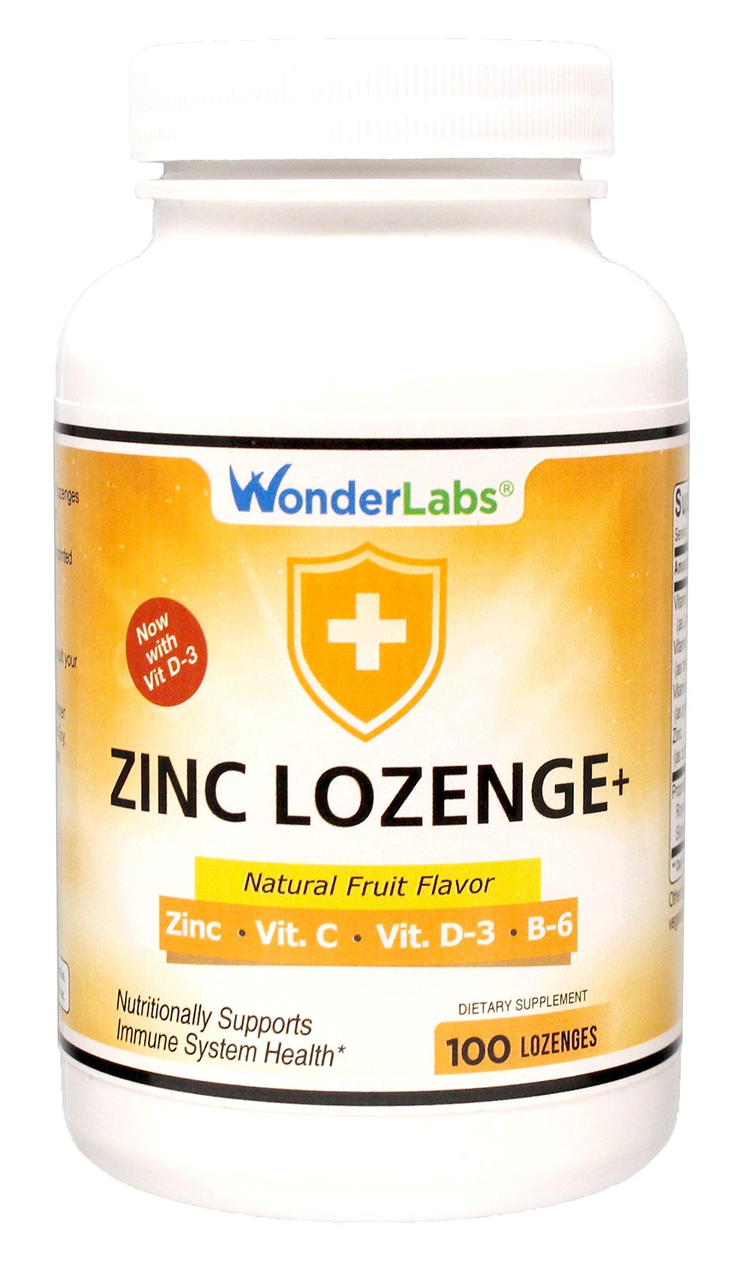 Wonder Laboratories Zinc Lozenges with Vitamin C – 25 mg Zinc, 30 mg Vitamin C, 100 Lozenges