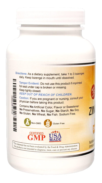 Wonder Laboratories Zinc Lozenges with Vitamin C – 25 mg Zinc, 30 mg Vitamin C, 100 Lozenges