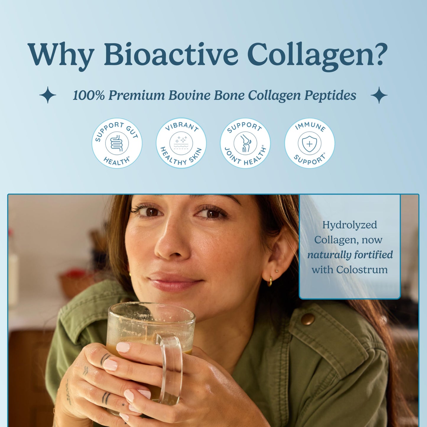 WonderCow Collagen Peptides Powder + Bovine Colostrum – Grass-Fed Type I & III