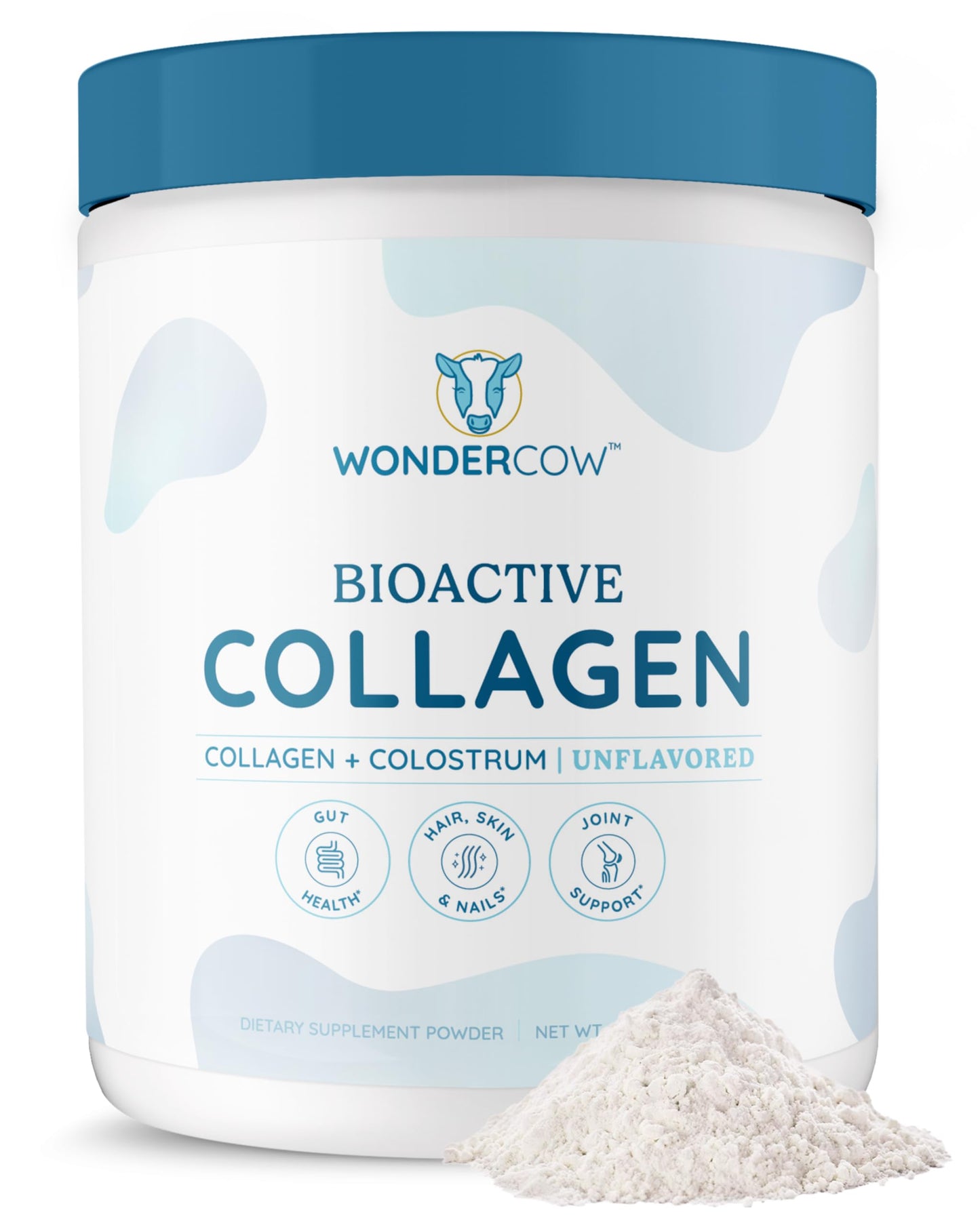 WonderCow Collagen Peptides Powder + Bovine Colostrum – Grass-Fed Type I & III