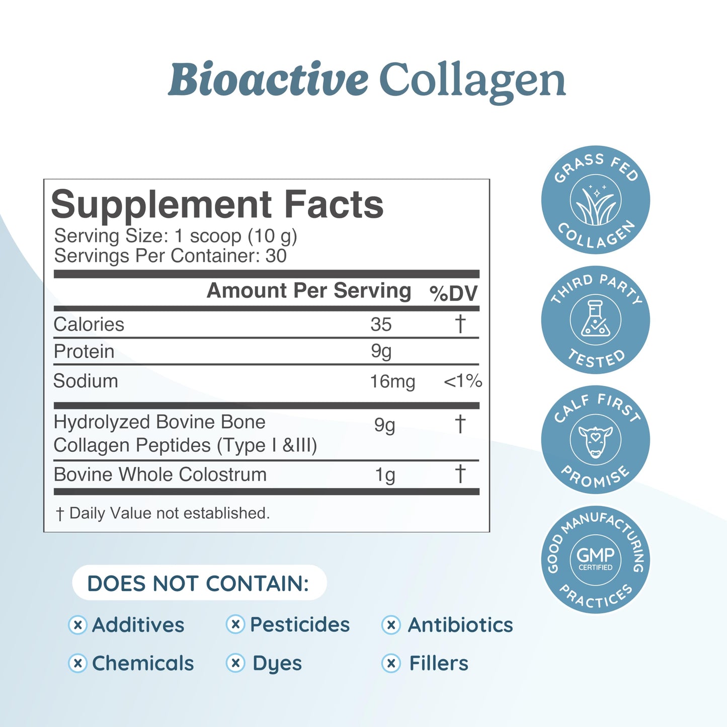 WonderCow Collagen Peptides Powder + Bovine Colostrum – Grass-Fed Type I & III