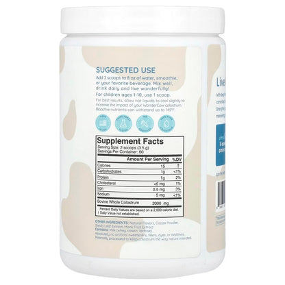 WONDERCOW Colostrum Powder | Gut Health, Immune Support & Wellness | Chocolate 60 Servings