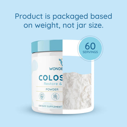 WONDERCOW Colostrum Powder – Gut Health, Immune Support, Muscle Recovery | Unflavored, 60 Servings