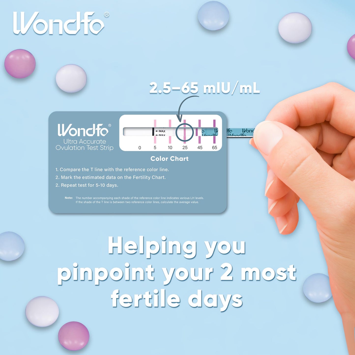 Wondfo Ultra Accurate Ovulation Test Strips – Numerical LH Results, Fertility Cycle Monitoring (20 Tests)