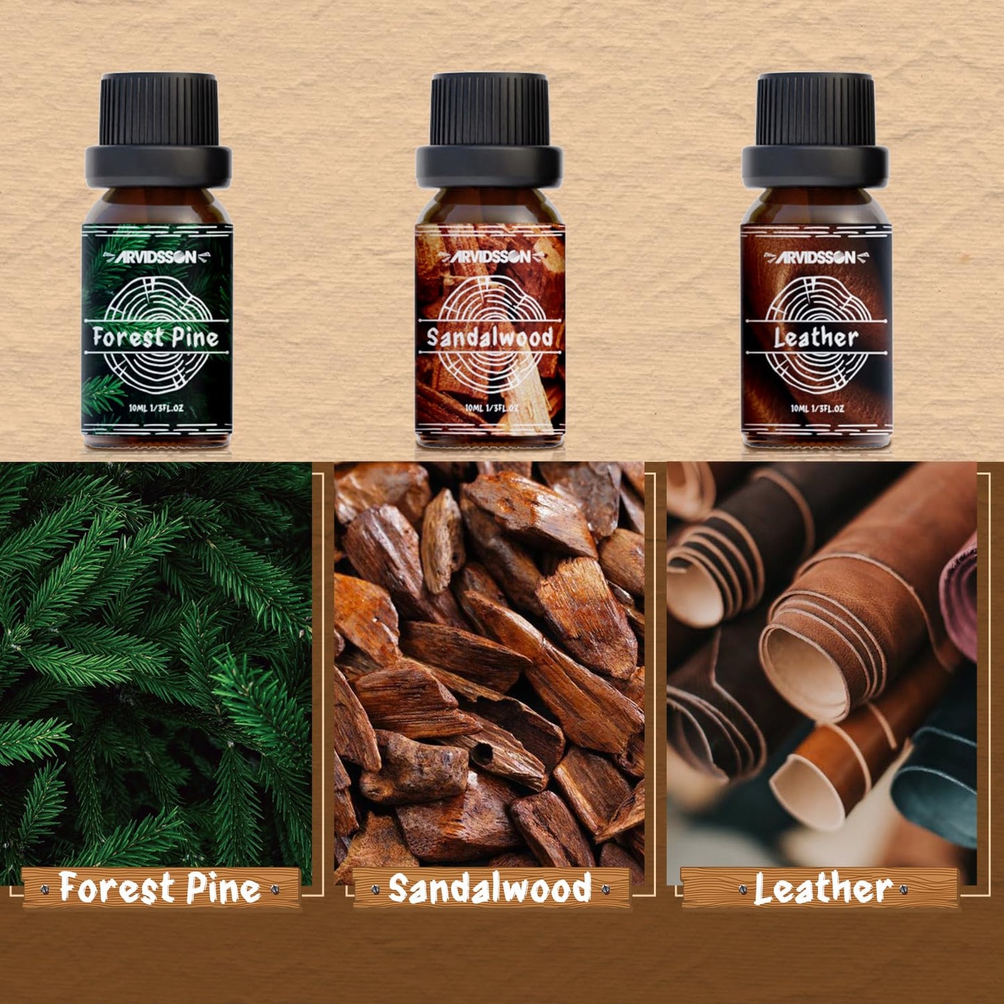 Woody Essential Oils Set | ARVIDSSON Woodsy Fragrance Oils for Candle Making