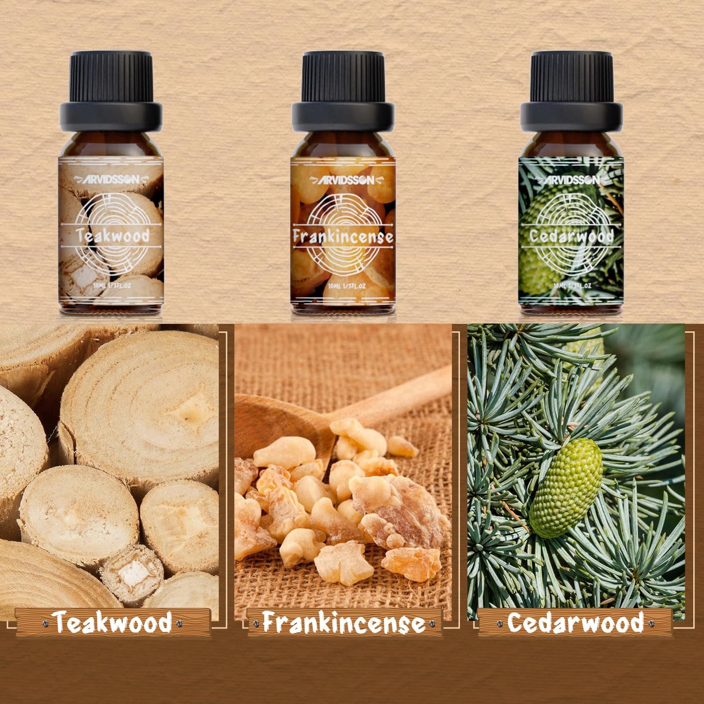 Woody Essential Oils Set | ARVIDSSON Woodsy Fragrance Oils for Candle Making
