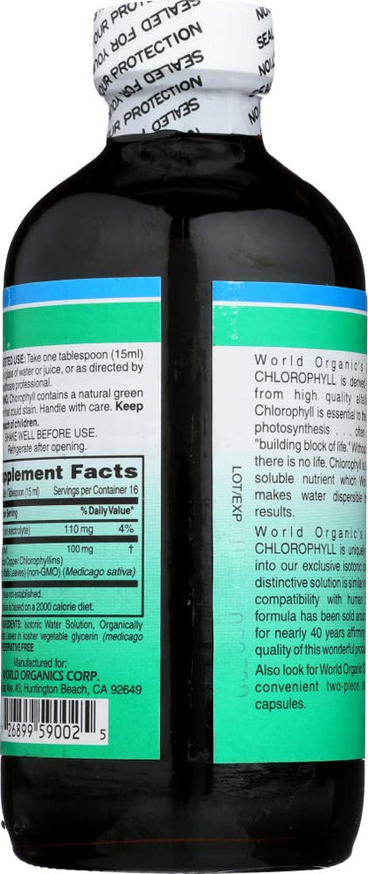 World Organics Chlorophyll Liquid 100 mg | 8 fl oz