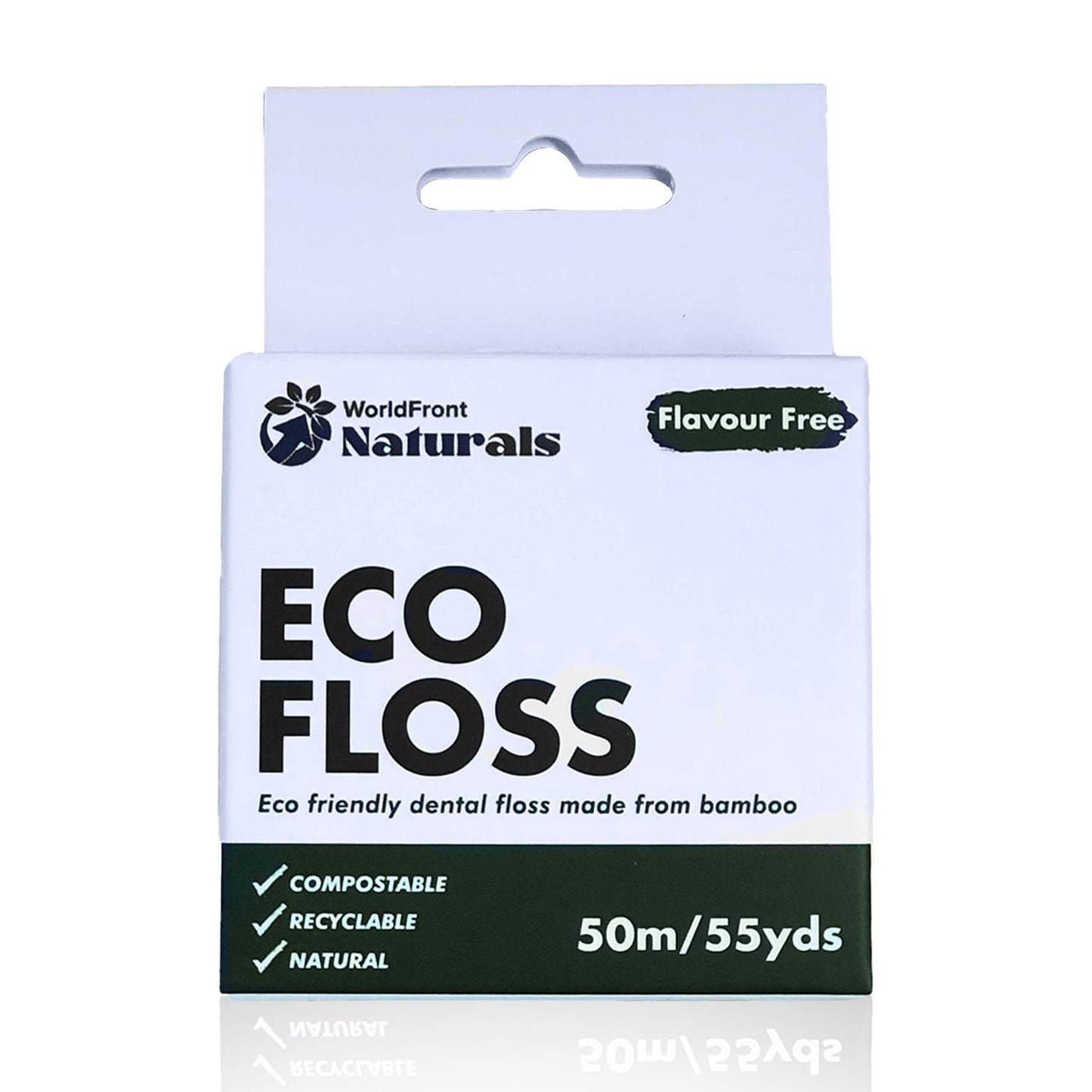 WorldFront Naturals Bamboo Dental Floss – Biodegradable & Plastic-Free (50m)