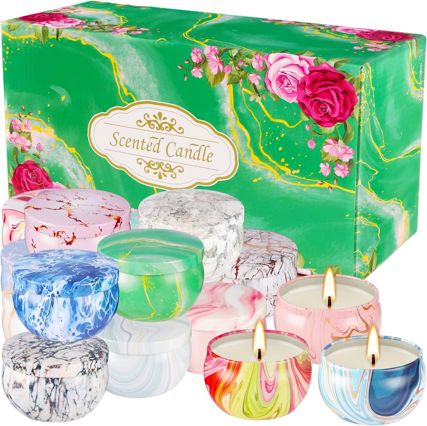 WPONSZU 16 Pack Scented Candle Gift Set for Mom | 2.5oz Soy Wax Jars – Mother's Day Gift