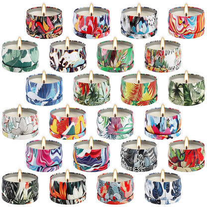 WPONSZU 24-Pack Scented Candles Gift Set – 2.5 oz Soy Wax Travel Tin Jars