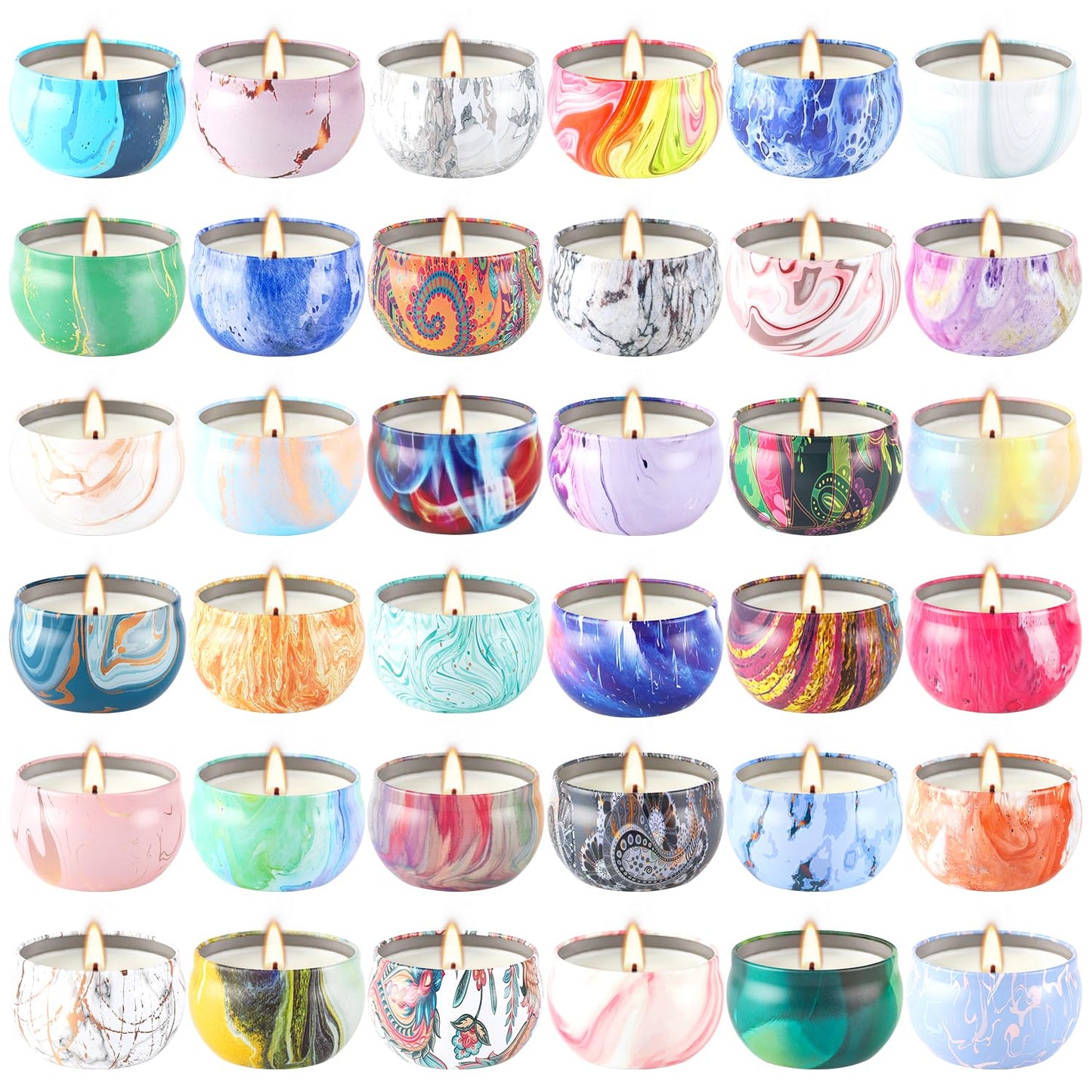 WPONSZU 36-Pack Scented Candles Gift Set – 2.5 oz Soy Travel Tin
