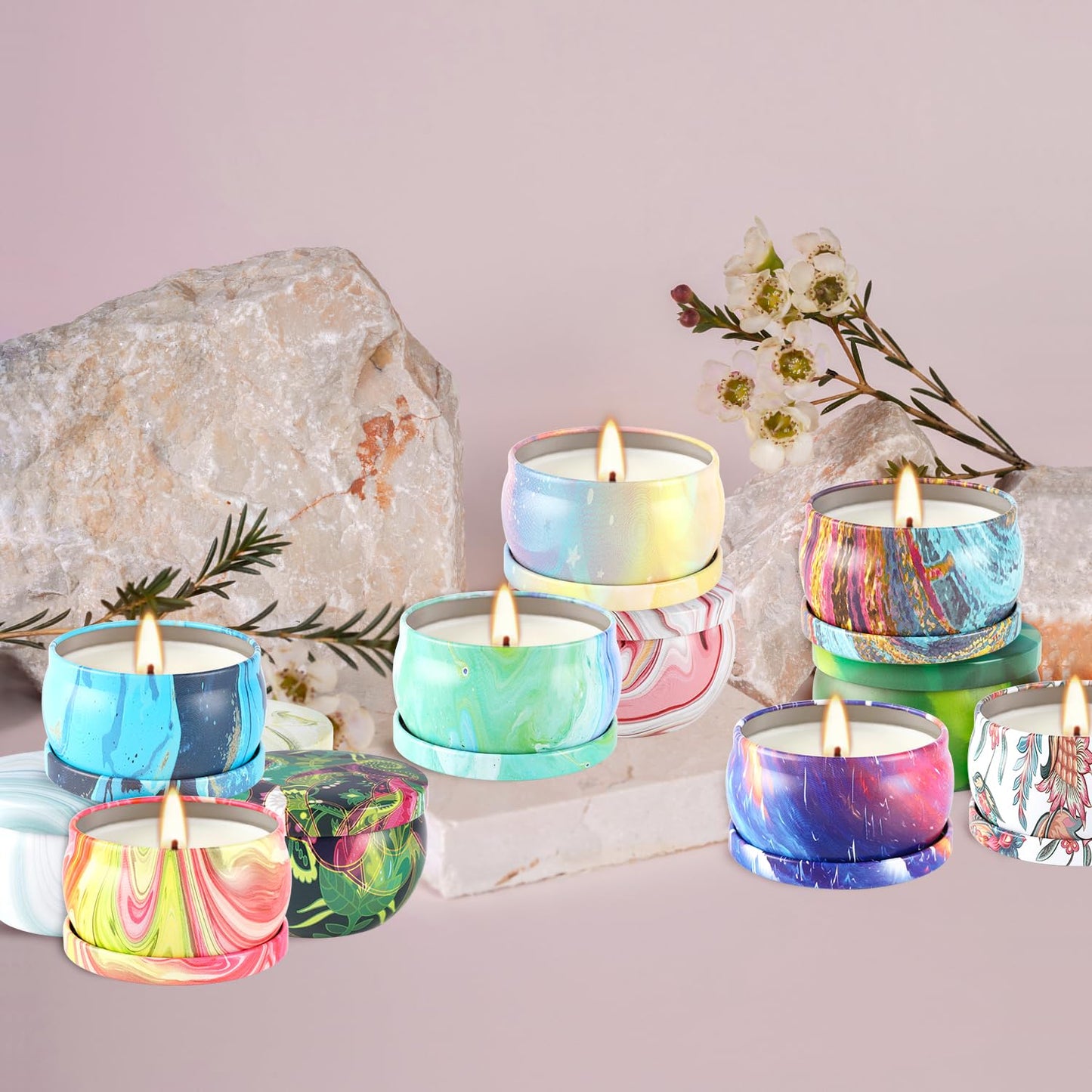 WPONSZU 36-Pack Scented Candles Gift Set – 2.5 oz Soy Travel Tin