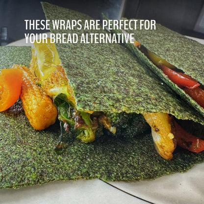 WrawP Organic Veggie Wrap – Spirulina, Gluten Free & Plant-Based (1 Pack)