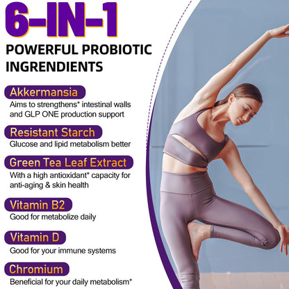 Wsidche 300 Billion AFU Akkermansia Probiotic | 3 Packs for Digestive & Gut Support