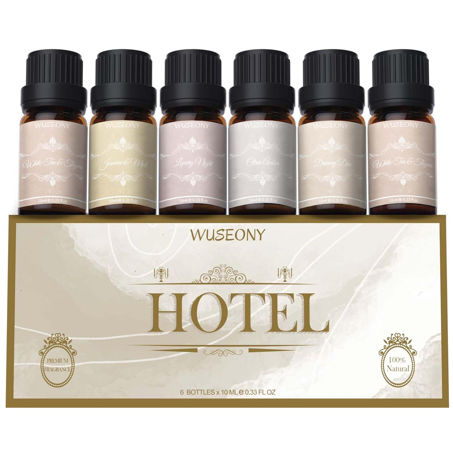 WUSEONY Hotel Diffuser Oils Gift Set – Luxury Aromatherapy for Home