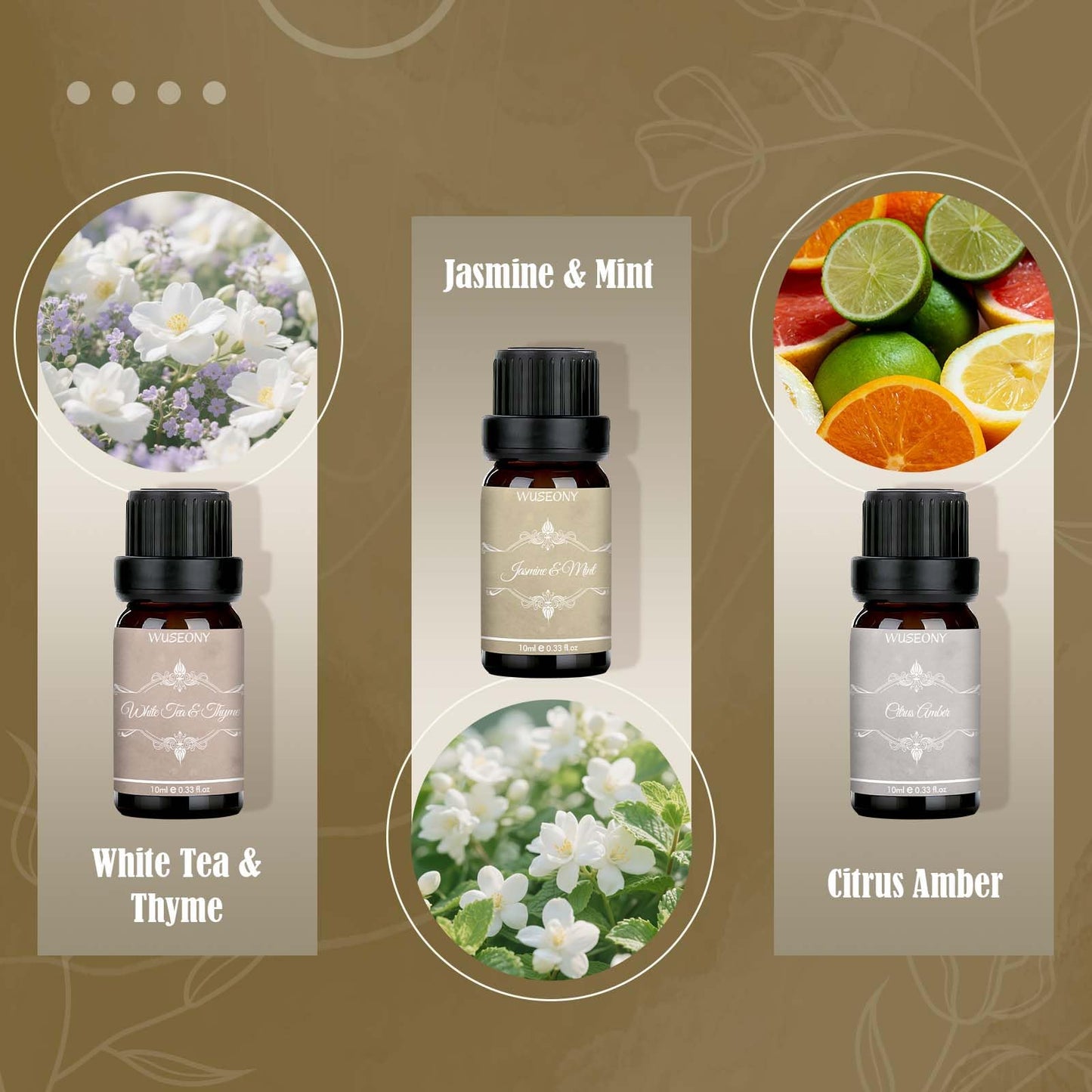 WUSEONY Hotel Diffuser Oils Gift Set – Luxury Aromatherapy for Home