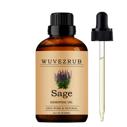 Wuvezrub Sage Essential Oil 60ml | Pure Sage for Aromatherapy & Diffusers