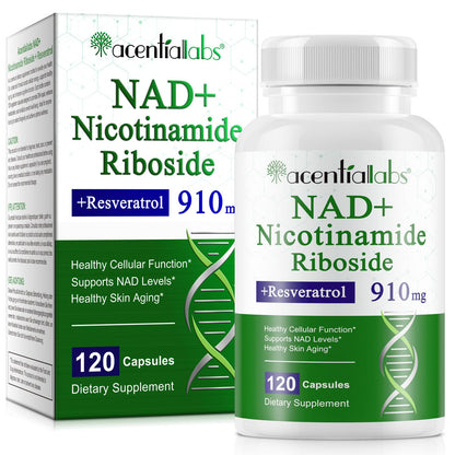 Xaarty NAD Supplement - 910mg Liposomal NAD with Resveratrol & Quercetin | 120 Capsules