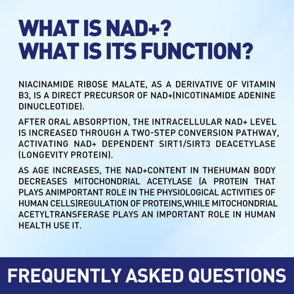 XKQ NAD+ Supplement 910mg – 60 Servings | Nicotinamide Riboside for Energy & Healthy Aging