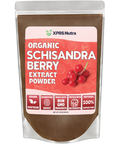 XPRS Nutra Organic Schisandra Berry Powder Extract | USDA Organic, Cognition & Immunity (16 oz)
