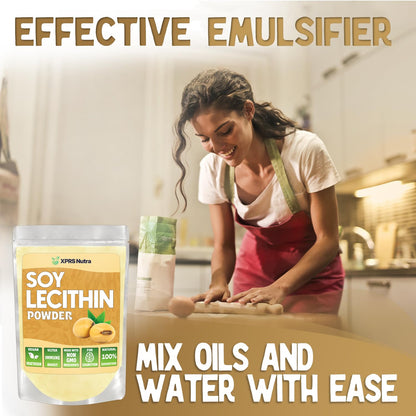 XPRS Nutra Soy Lecithin Powder – Food Grade Emulsifier (Vegan, 4 oz)
