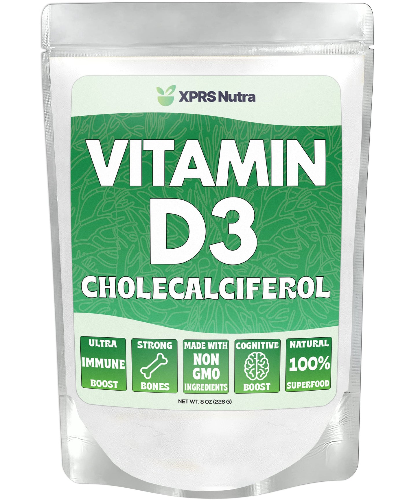 XPRS Nutra Vitamin D3 Powder (Cholecalciferol) - Unflavored 8 oz Pack of 6