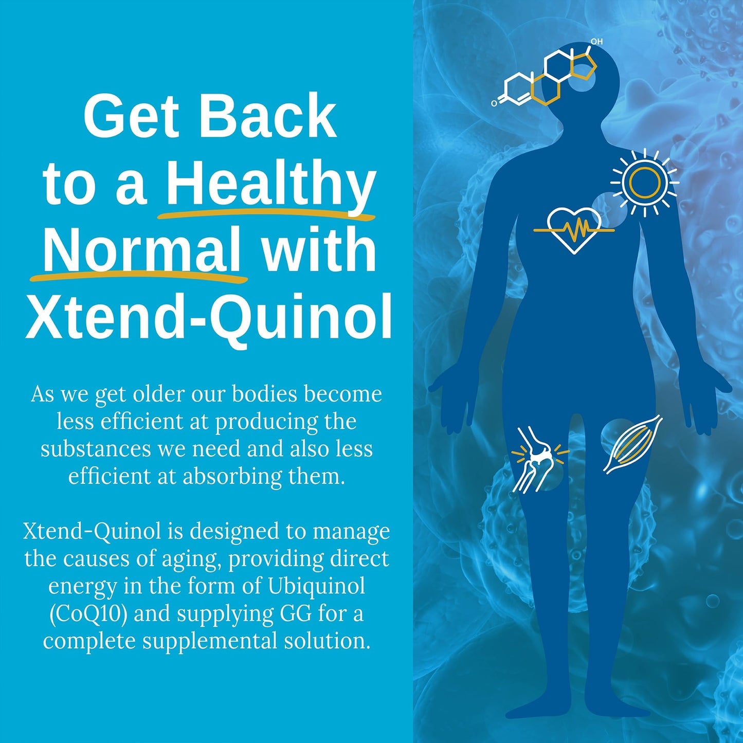 Xtendlife Xtend-Quinol: Natural CoQ10 Ubiquinol + GG for Cellular Energy and Heart Health (2 Month Supply)