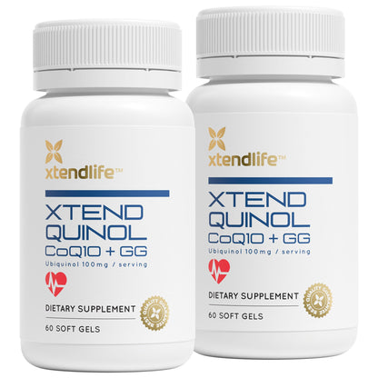 Xtendlife Xtend-Quinol CoQ10 Ubiquinol – 100mg Ubiquinol, 50mg GG, 4-Month Supply (Pack of 2)