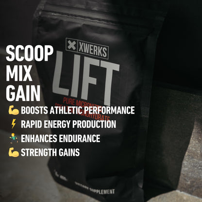 Xwerks Lift Creatine Monohydrate Powder – 80 Servings, Micronized, Unflavored, 5g per Scoop