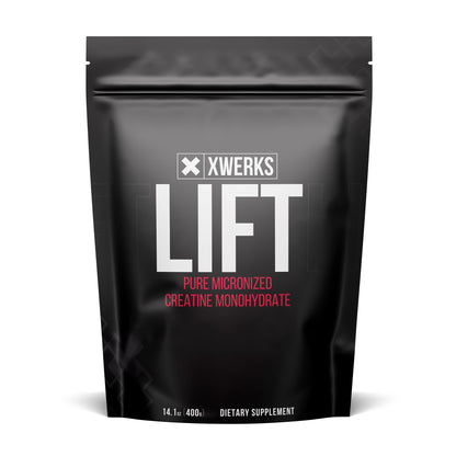 Xwerks Lift Creatine Monohydrate Powder – 80 Servings, Micronized, Unflavored, 5g per Scoop