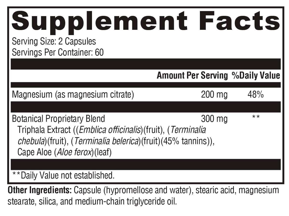 XYMOGEN ColonX Supplement – Magnesium Citrate, Cape Aloe & Triphala for Digestive Support (120 Capsules)