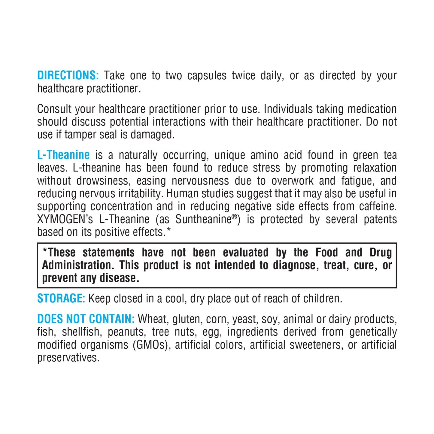 XYMOGEN L-Theanine – Suntheanine 400 mg per Serving | Calm, Relaxation & Focus