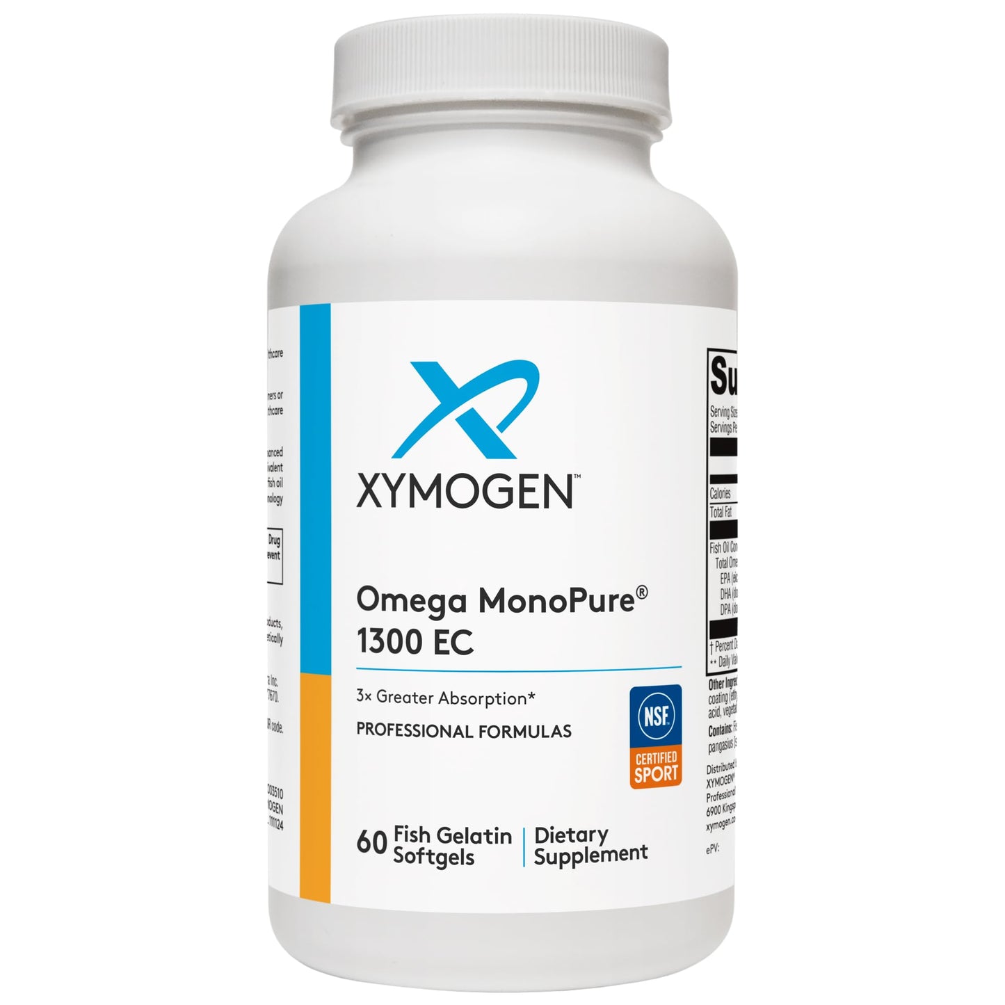 XYMOGEN Omega MonoPure 1300 EC — 3X Absorption DHA/EPA Omega-3 (60 Softgels)