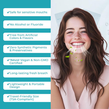 Travel-Size Alcohol-Free & Fluoride-Free Mint Mouthwash Packets – 60 Portable 0.63 oz