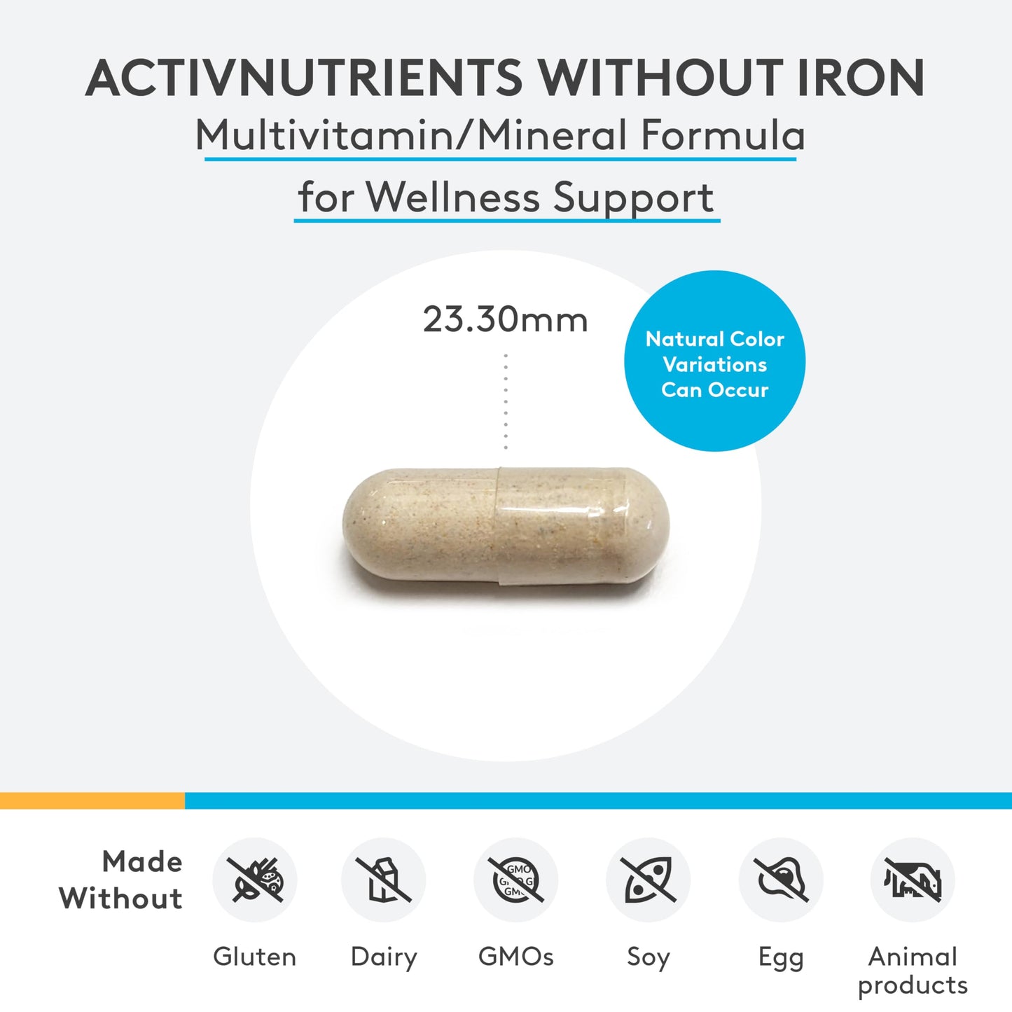 XYMOGEN ActivNutrients Without Iron – Multivitamin & Mineral Support (240 Capsules)