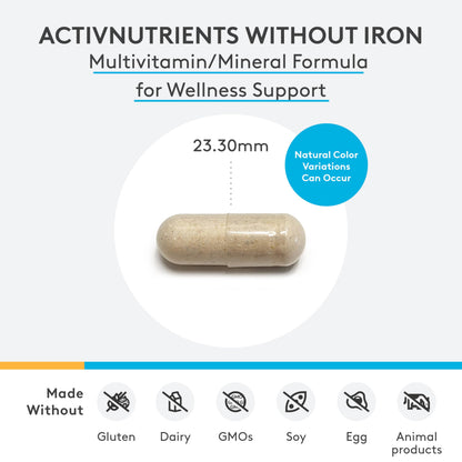 XYMOGEN ActivNutrients Without Iron – Multivitamin & Mineral Support (240 Capsules)