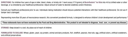 XYMOGEN BrainSustain for Kids – Focus Support with NAC, ALA & DHA | Non-GMO, Gluten & Dairy-Free (9.47 oz)