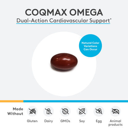 XYMOGEN CoQmax Omega 50 mg - CoQ10 + Omega-3 Fish Oil | Dual-Action Heart Health (120 Softgels)