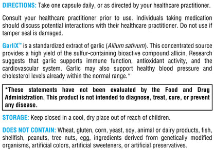 XYMOGEN GarliX - Ultra-Concentrated Garlic Supplement with Allicin & Alliin | 90 Capsules