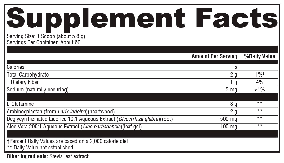 XYMOGEN GlutAloeMine Powder – 3000 mg L-Glutamine for GI Health with Aloe Vera, DGL Licorice & Arabinogalactan | 12.28 oz