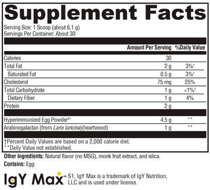 XYMOGEN IG 26 Plus DF - Dairy Free Immunoglobulin Powder + IgY Max (Vanilla)