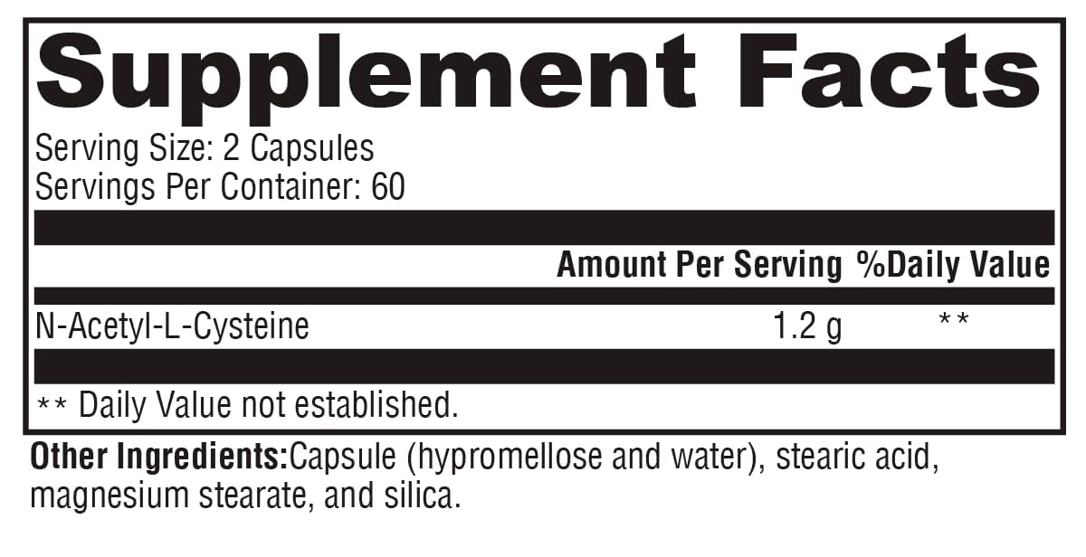XYMOGEN N-Acetyl-Cysteine 600mg – 120 Capsules | Antioxidant & Detox Support