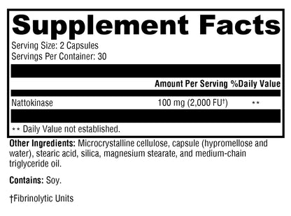XYMOGEN Nattokinase 2000 FU – Heart Health & Circulation (60 Caps, Gluten Free, Vegan)