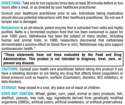 XYMOGEN Nattokinase 2000 FU – Heart Health & Circulation (60 Caps, Gluten Free, Vegan)