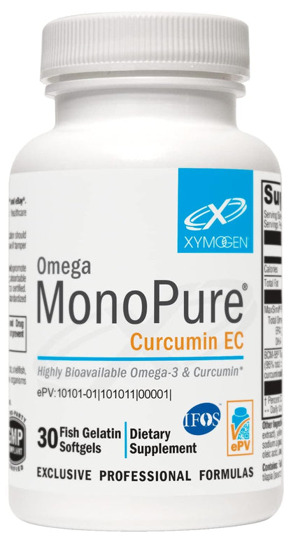 XYMOGEN Omega MonoPure Curcumin EC - Fish Oil + Turmeric (30 Softgels)