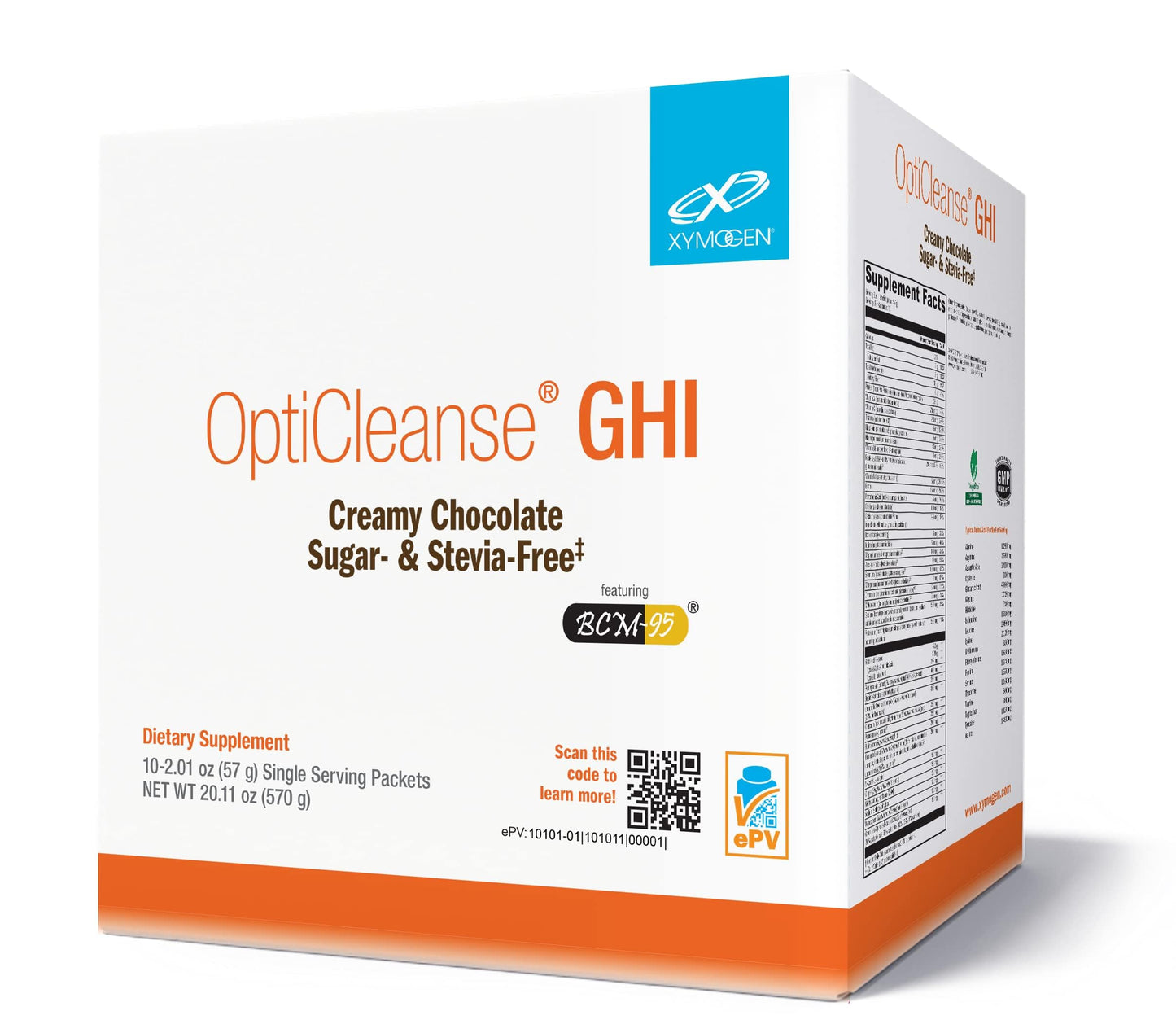 XYMOGEN OptiCleanse GHI Detox Gut Cleanse – Vegan Protein, Sugar-Free, Gluten-Free, Creamy Chocolate (10 Packets)